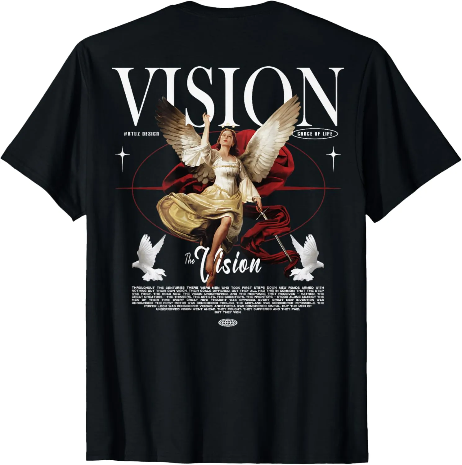 / Modern streetwear with backprint motif Modern hip hop vintage graffiti urban back print streetwear T-Shirt