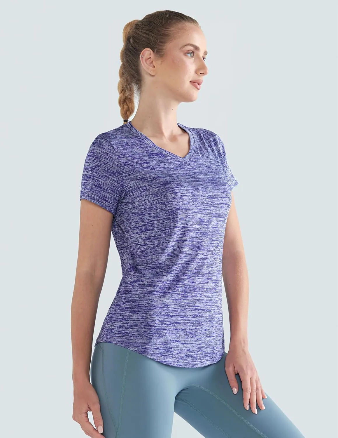 5 Pack: Women's Dry Fit Short Sleeve T Shirts, Athletic Workout Tee Tops for Gym Yoga Running
