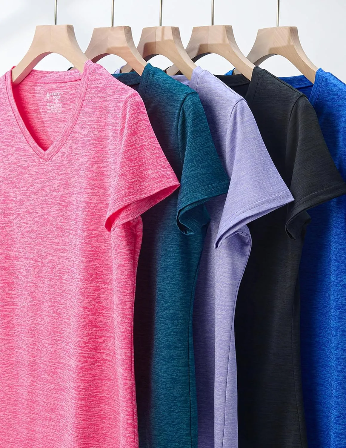 5 Pack: Women's Dry Fit Short Sleeve T Shirts, Athletic Workout Tee Tops for Gym Yoga Running