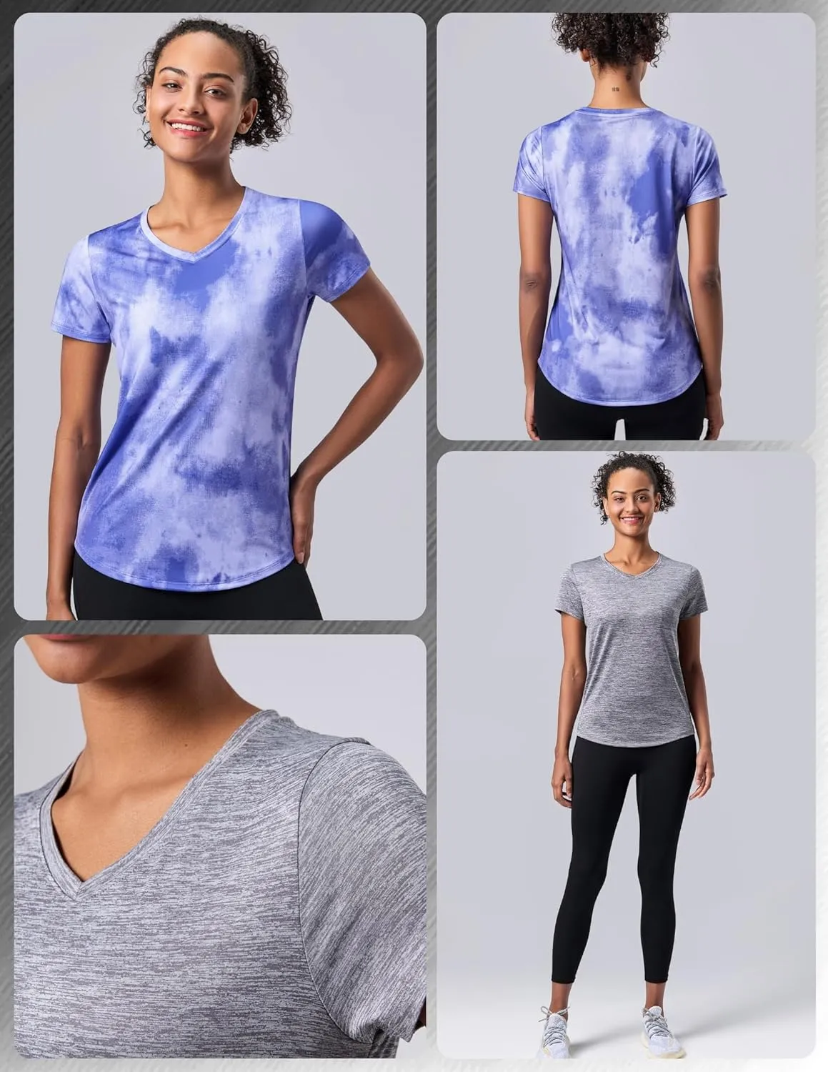 5 Pack: Women's Dry Fit Short Sleeve T Shirts, Athletic Workout Tee Tops for Gym Yoga Running