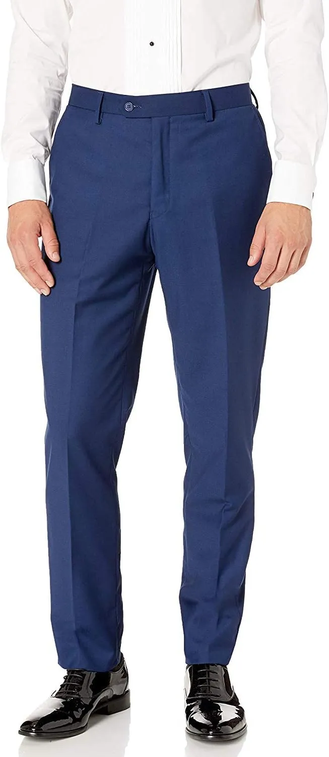 Adam Baker Men's 100% Wool Modern Fit Single Breasted Three Piece Tuxedo - Colors
