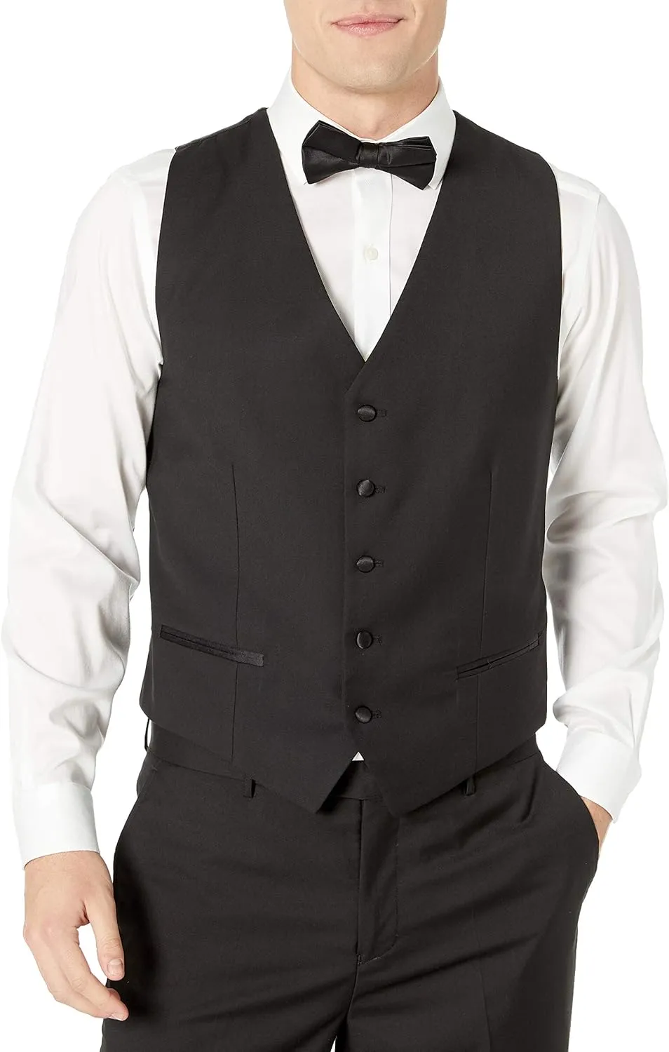 Adam Baker Men's 100% Wool Modern Fit Single Breasted Three Piece Tuxedo - Colors