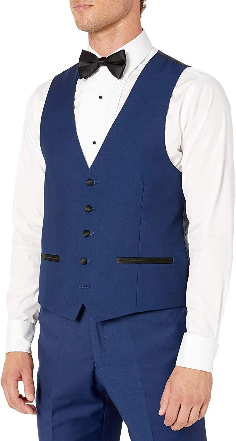 Adam Baker Men's 100% Wool Modern Fit Single Breasted Three Piece Tuxedo - Colors