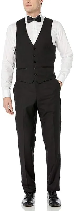 Adam Baker Men's 100% Wool Modern Fit Single Breasted Three Piece Tuxedo - Colors