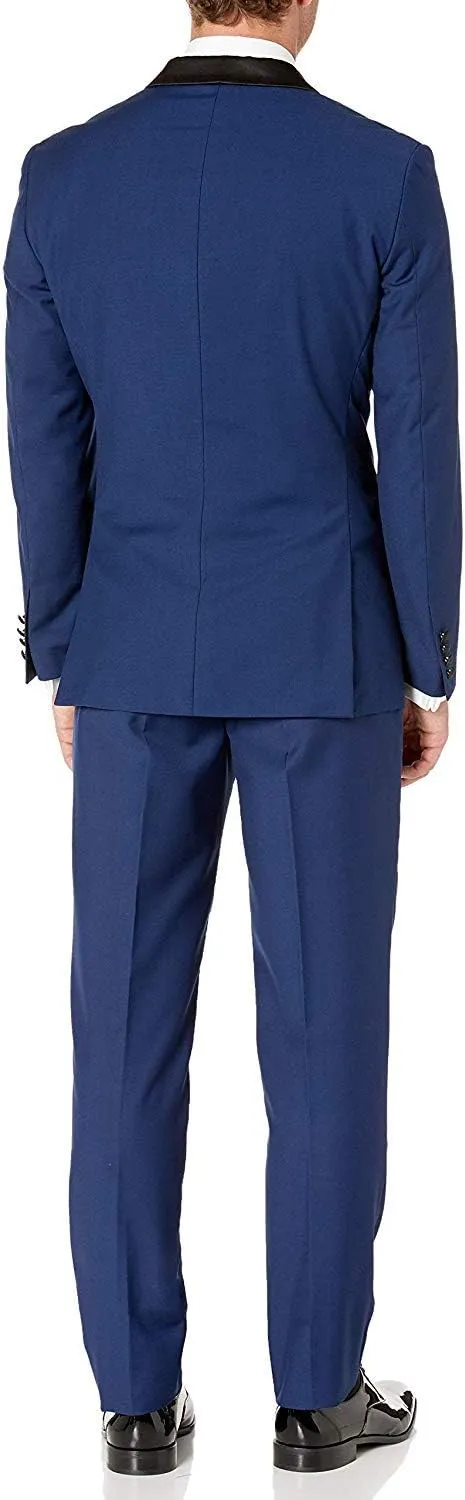 Adam Baker Men's 100% Wool Modern Fit Single Breasted Three Piece Tuxedo - Colors
