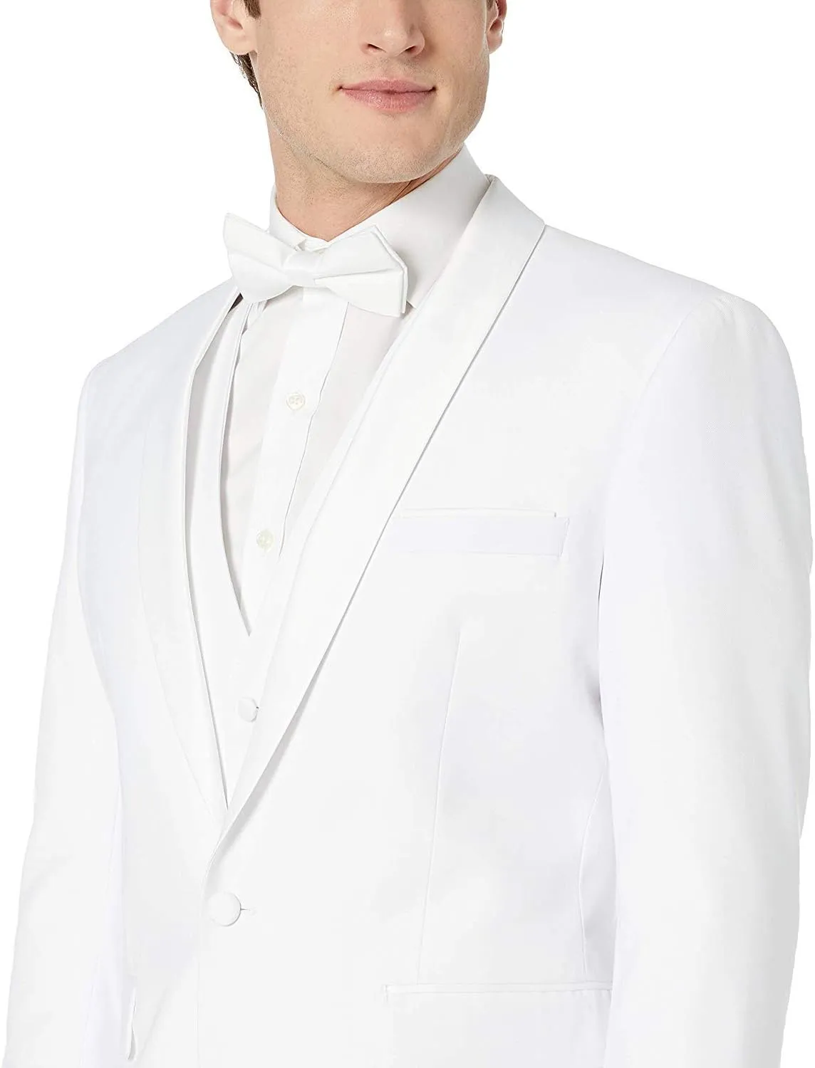 Adam Baker Men's 100% Wool Modern Fit Single Breasted Three Piece Tuxedo - Colors