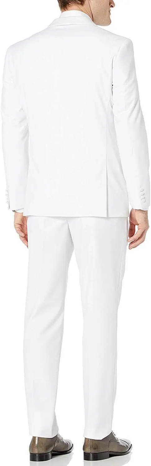 Adam Baker Men's 100% Wool Modern Fit Single Breasted Three Piece Tuxedo - Colors
