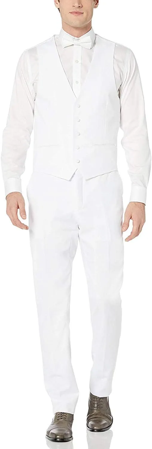 Adam Baker Men's 100% Wool Modern Fit Single Breasted Three Piece Tuxedo - Colors