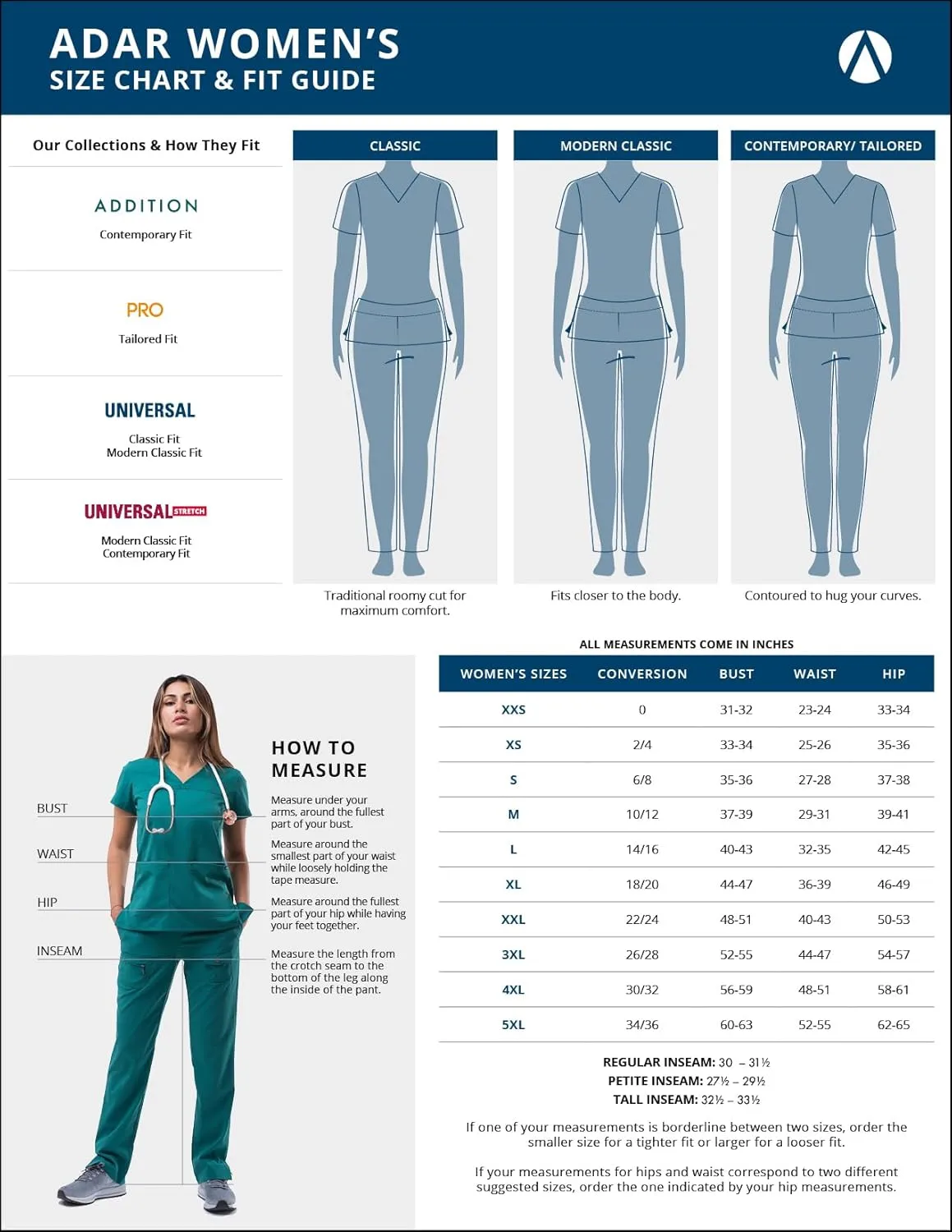 Adar Pro Modern Athletic Scrub Set For Women - Modern V-Neck Scrub Top & Yoga Jogger Scrub Pants