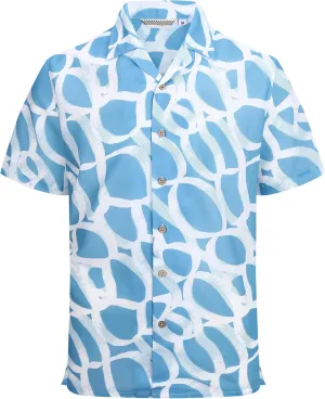 Alex Vando Mens Print Linen Cotton Shirts Short Sleeve Casual Summer Beach Hawaiian Shirt for Men
