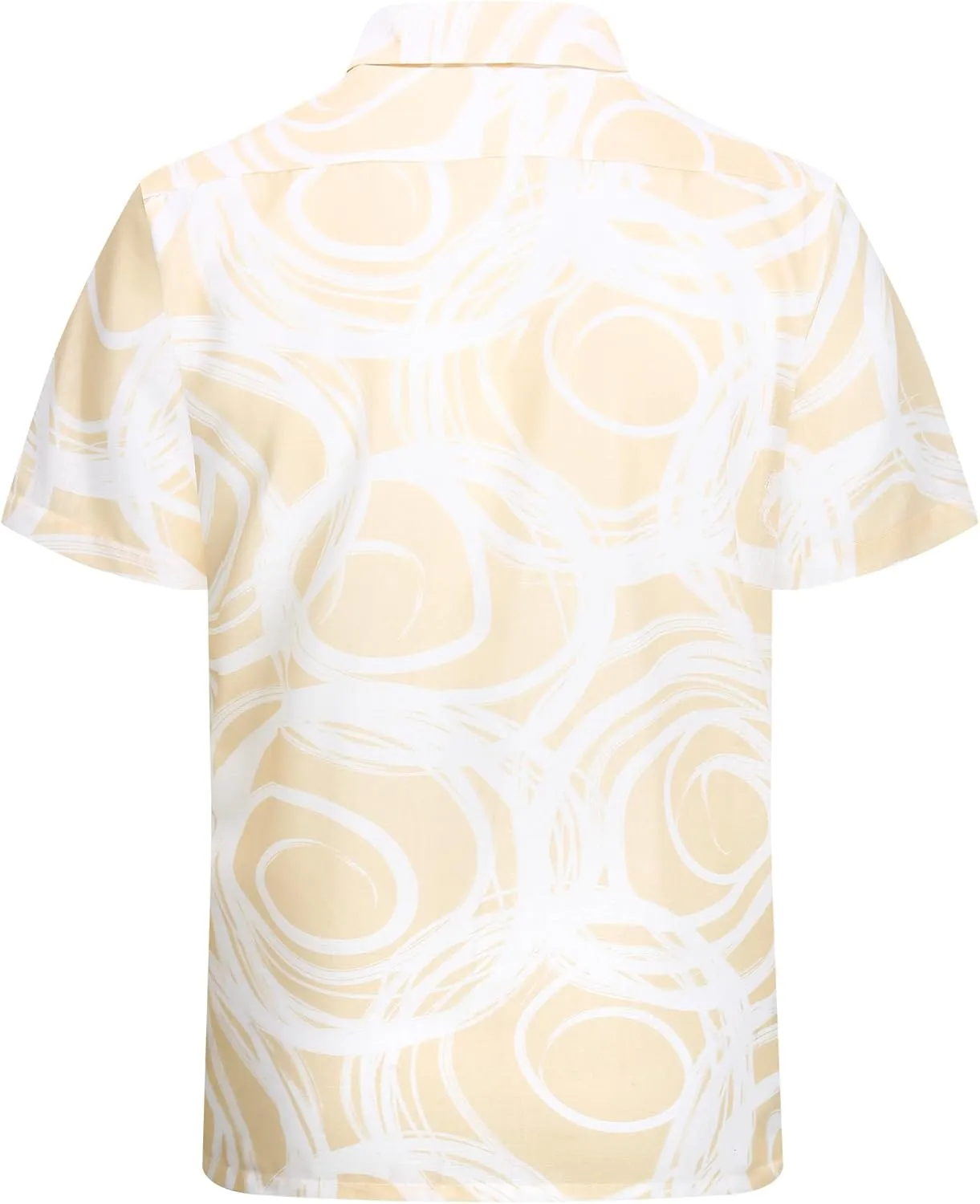 Alex Vando Mens Print Linen Cotton Shirts Short Sleeve Casual Summer Beach Hawaiian Shirt for Men