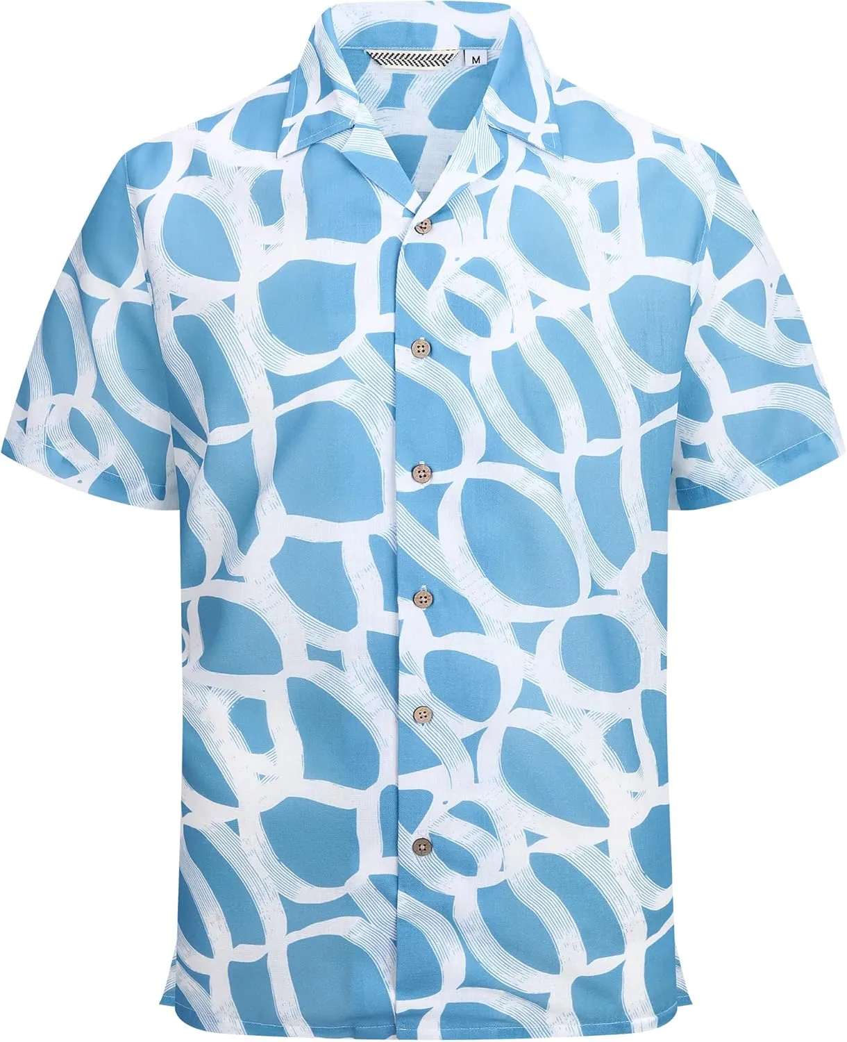 Alex Vando Mens Print Linen Cotton Shirts Short Sleeve Casual Summer Beach Hawaiian Shirt for Men