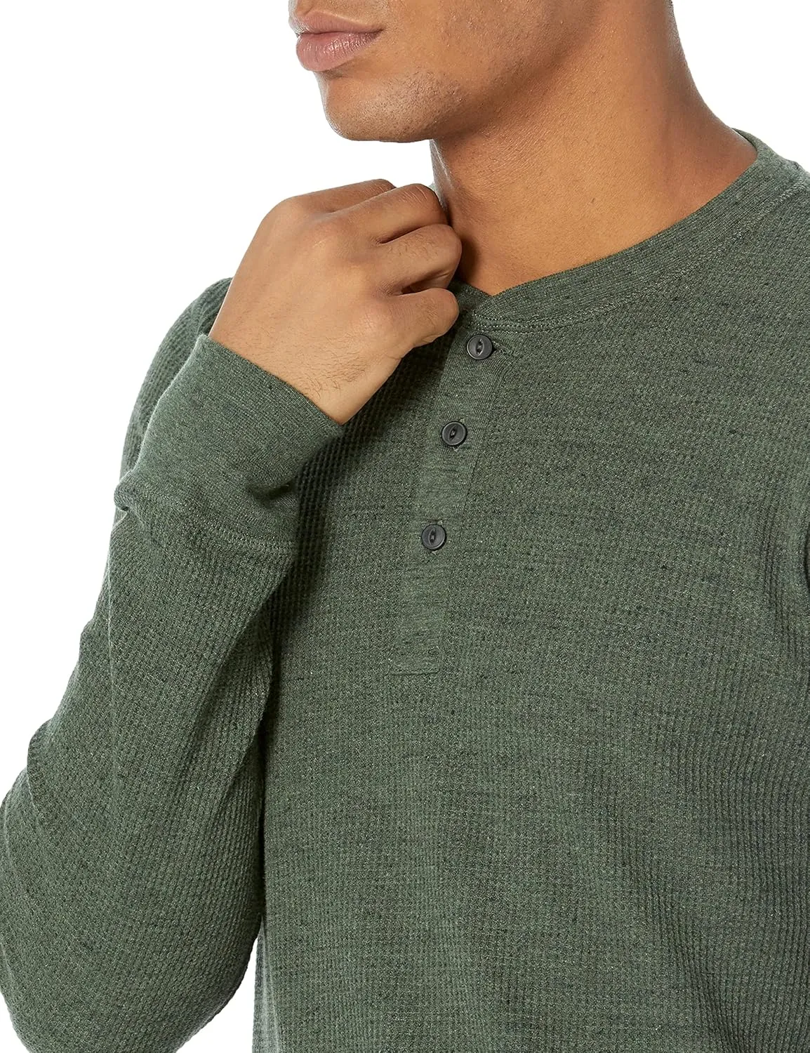 Amazon Essentials Long Sleeve Waffle Henley Shirts for Men, Slim-Fit