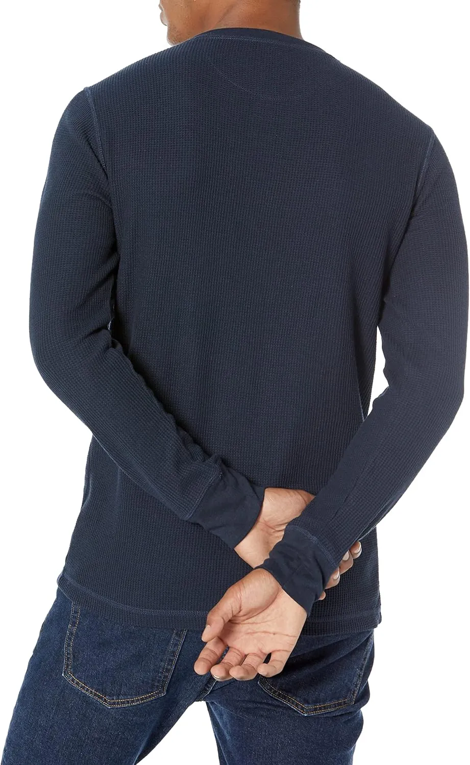 Amazon Essentials Long Sleeve Waffle Henley Shirts for Men, Slim-Fit