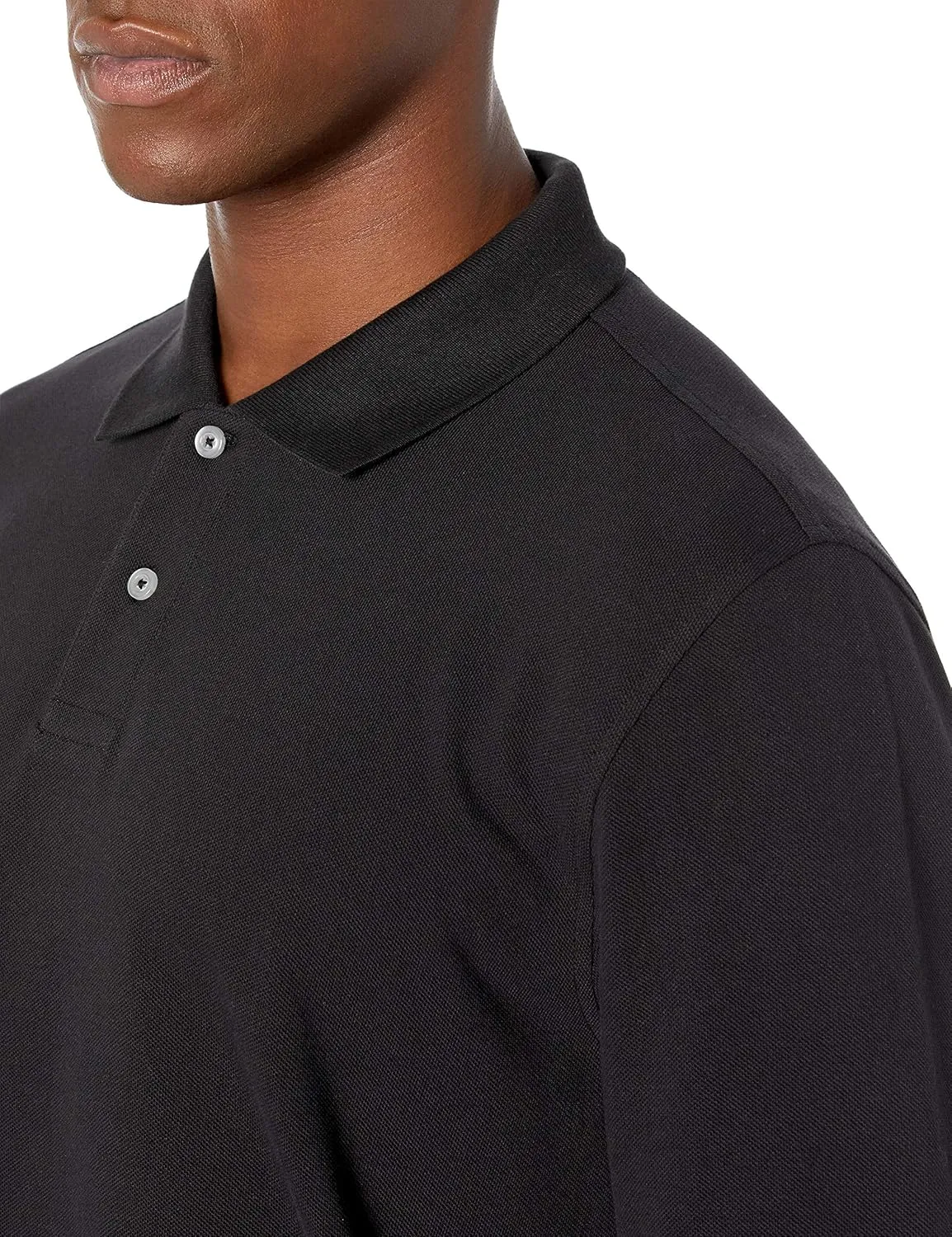 Amazon Essentials Mens Long Sleeve Polo Shirt with Collar, Regular-Fit Pique
