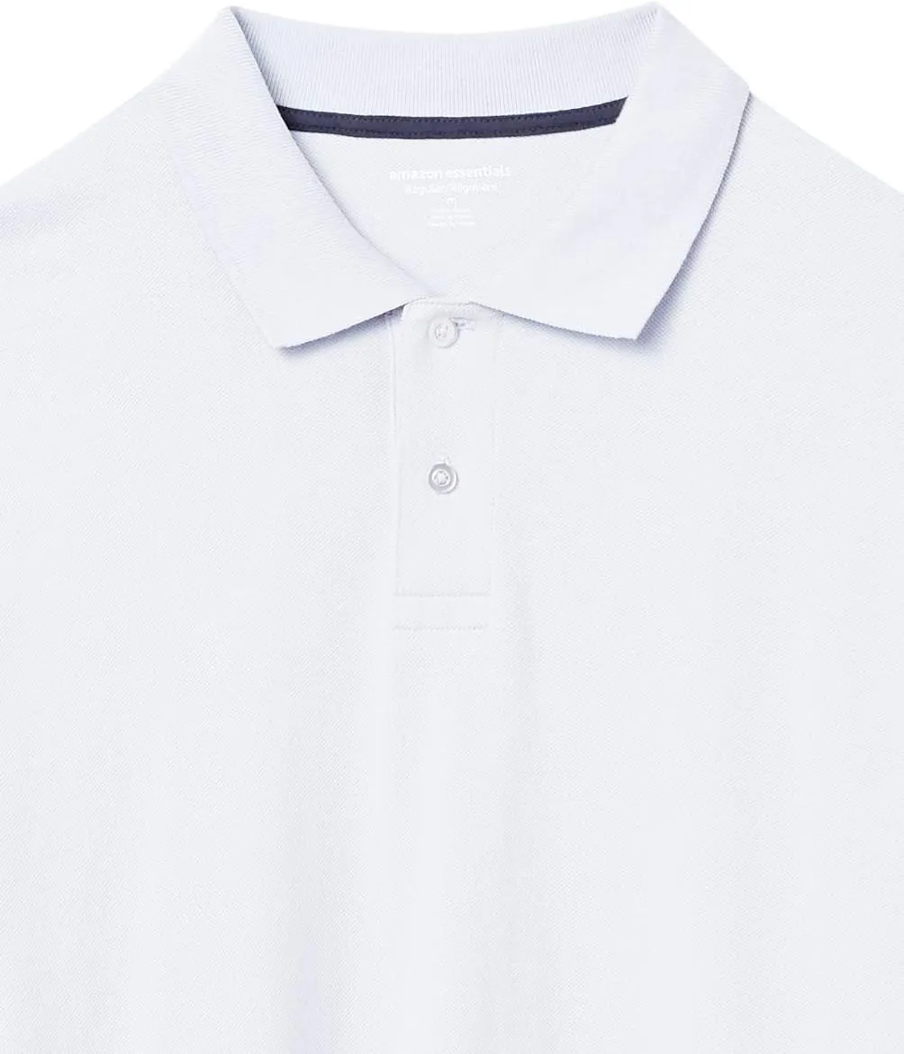 Amazon Essentials Mens Long Sleeve Polo Shirt with Collar, Regular-Fit Pique