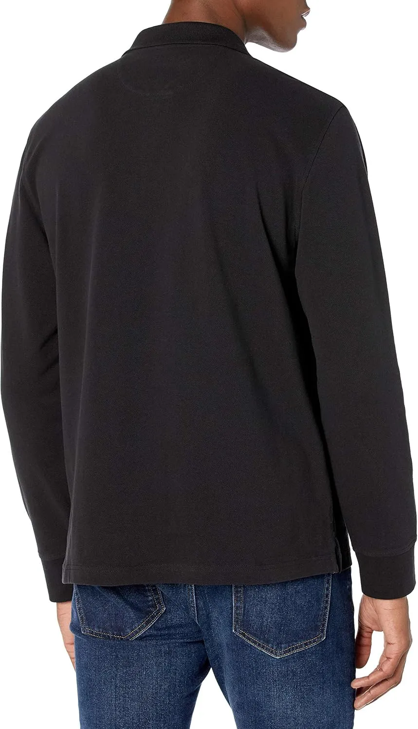 Amazon Essentials Mens Long Sleeve Polo Shirt with Collar, Regular-Fit Pique