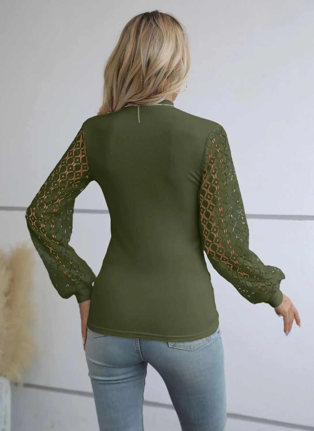 Areecin Women's Mock Neck Tops Long Sleeve Shirts Ribbed Knit Slim Fitted Casual Pullovers Tee Basic Tops