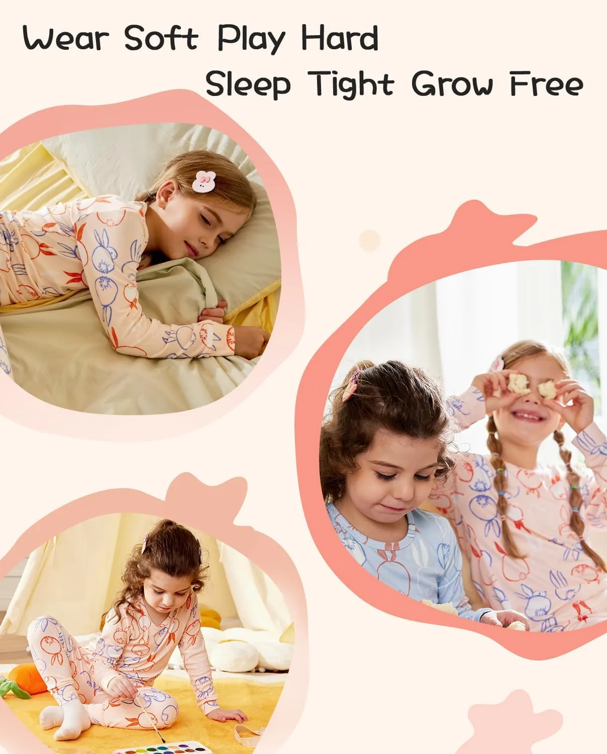 Bamboo Viscose Toddler Girls Kids Pajamas Unicorn Mermaid Pjs Long Sleeve Snug fit 12M-8Y 2pcs Soft Jammies