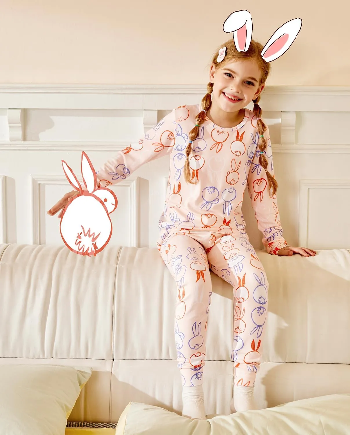 Bamboo Viscose Toddler Girls Kids Pajamas Unicorn Mermaid Pjs Long Sleeve Snug fit 12M-8Y 2pcs Soft Jammies