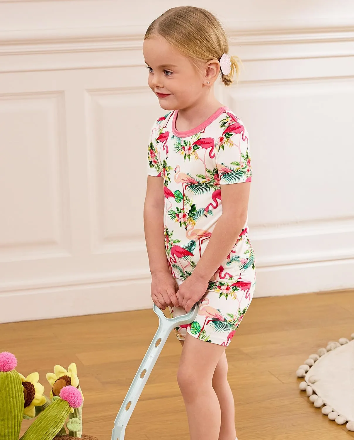 Bamboo Viscose Toddler Unicorn Mermaid Girls Kids Pajamas Short Sleeve Summer Cool Snug fit Pjs 12M-8Y 2pcs