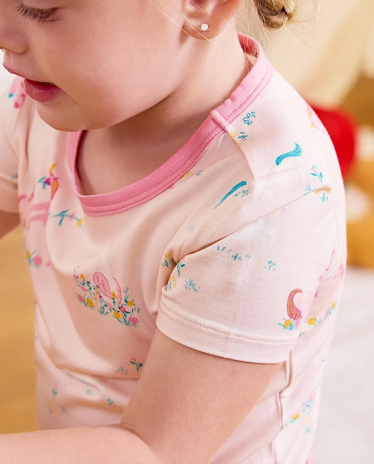 Bamboo Viscose Toddler Unicorn Mermaid Girls Kids Pajamas Short Sleeve Summer Cool Snug fit Pjs 12M-8Y 2pcs