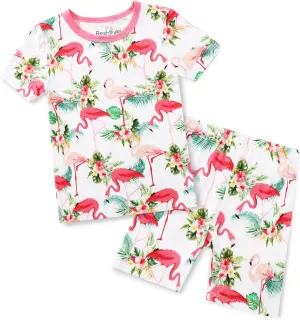 Bamboo Viscose Toddler Unicorn Mermaid Girls Kids Pajamas Short Sleeve Summer Cool Snug fit Pjs 12M-8Y 2pcs