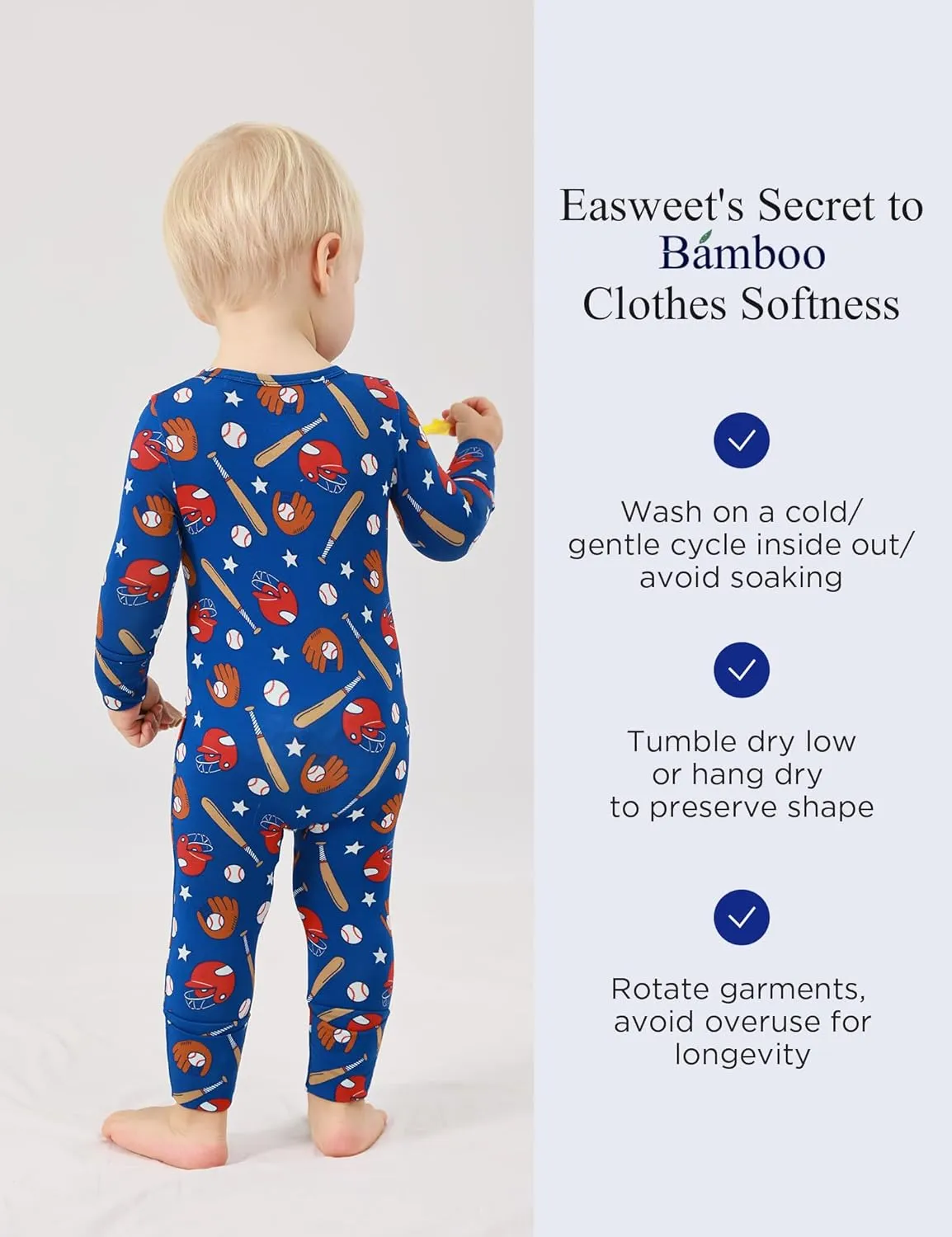 Bamboo Viscose Zipper Pajamas Baby Convertible Footie Pajama for Boys Girls, Snug Fit Baby Sleeper