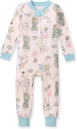 Burt's Bees Baby Baby Girls Pajamas, One-Piece Footless Sleeper PJs, Non-Slip Snug Fit - Infants 12, 18, and 24 Months