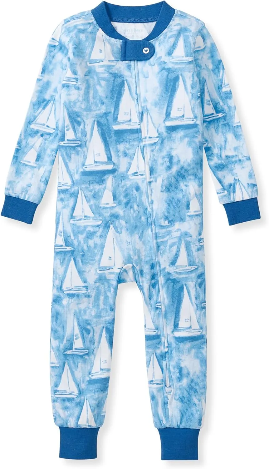 Burt's Bees Baby Boys Pajamas, One-Piece Footless Sleeper PJs, Non-Slip Snug Fit for Infants 12, 18, and 24 Months
