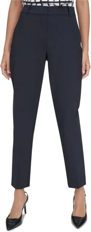 Calvin Klein Womens Straight Leg Casual Trouser Pants, Blue, 4
