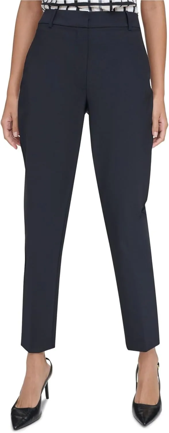 Calvin Klein Womens Straight Leg Casual Trouser Pants, Blue, 4