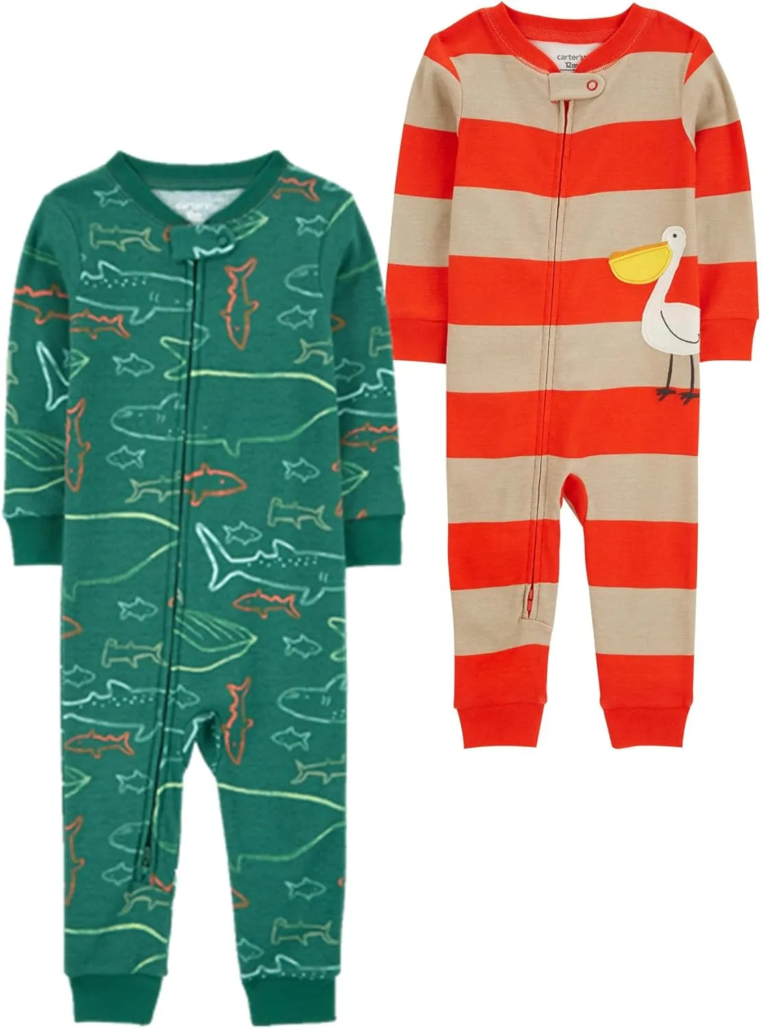 Carter's Boys' 2-Pack Cotton Footless Pajamas