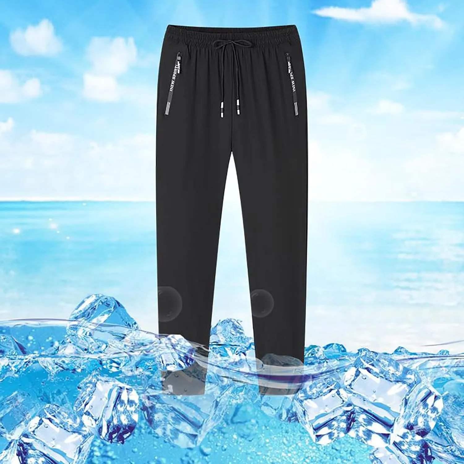 Casual Lightweight Pants for Women Elastic Waist Athletic Everyday Trouser Quick-Dry Stretchy Park Workout Sweatpants