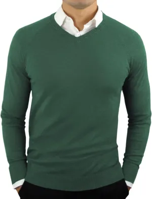 CC Perfect Slim Fit V Neck Sweaters for Men | Lightweight Breathable Mens Sweater | Soft Fitted V-Neck Pullover for Men