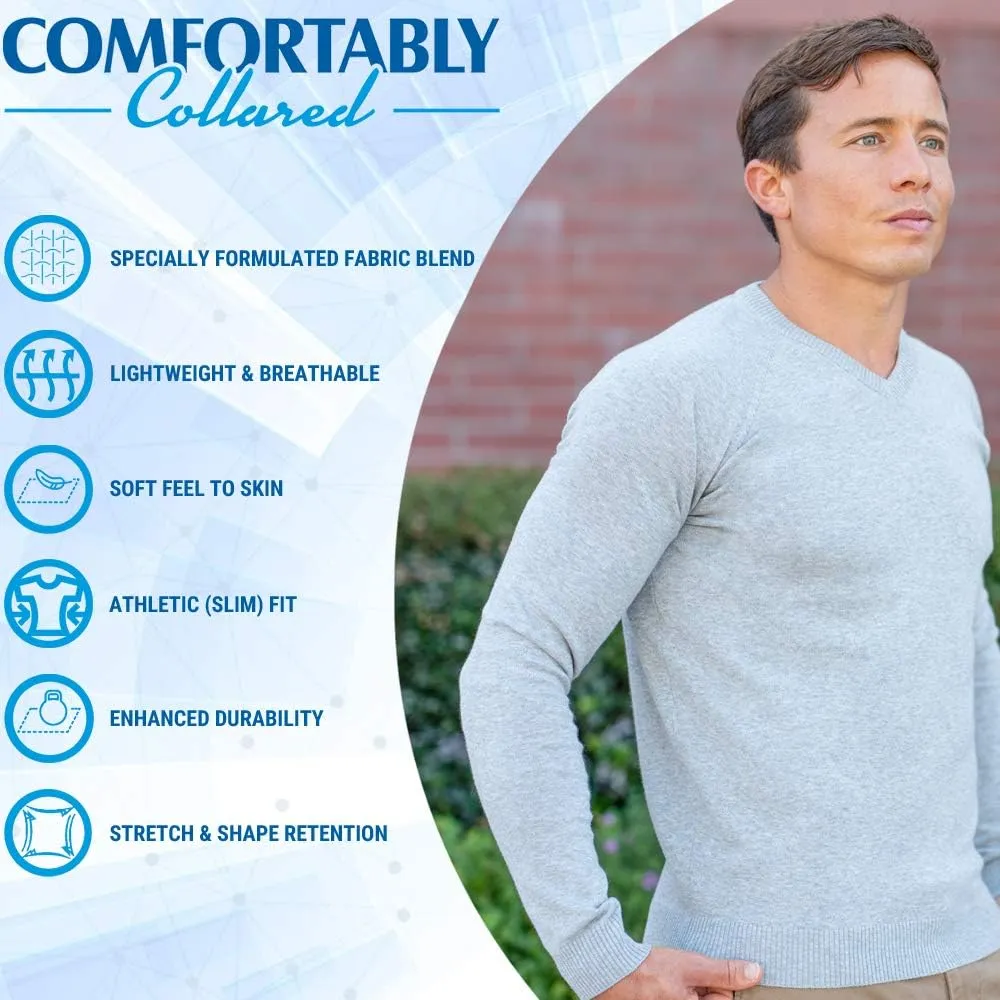 CC Perfect Slim Fit V Neck Sweaters for Men | Lightweight Breathable Mens Sweater | Soft Fitted V-Neck Pullover for Men
