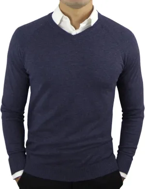 CC Perfect Slim Fit V Neck Sweaters for Men | Lightweight Breathable Mens Sweater | Soft Fitted V-Neck Pullover for Men