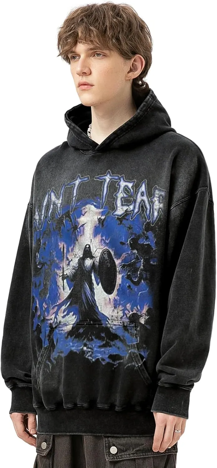 Chainsaw Man Unisex Gothic Warrior Print Graphic Hoodies Oversized Hooded Sweatshirt Fashion Hoodie Streetwear Pullover Tops