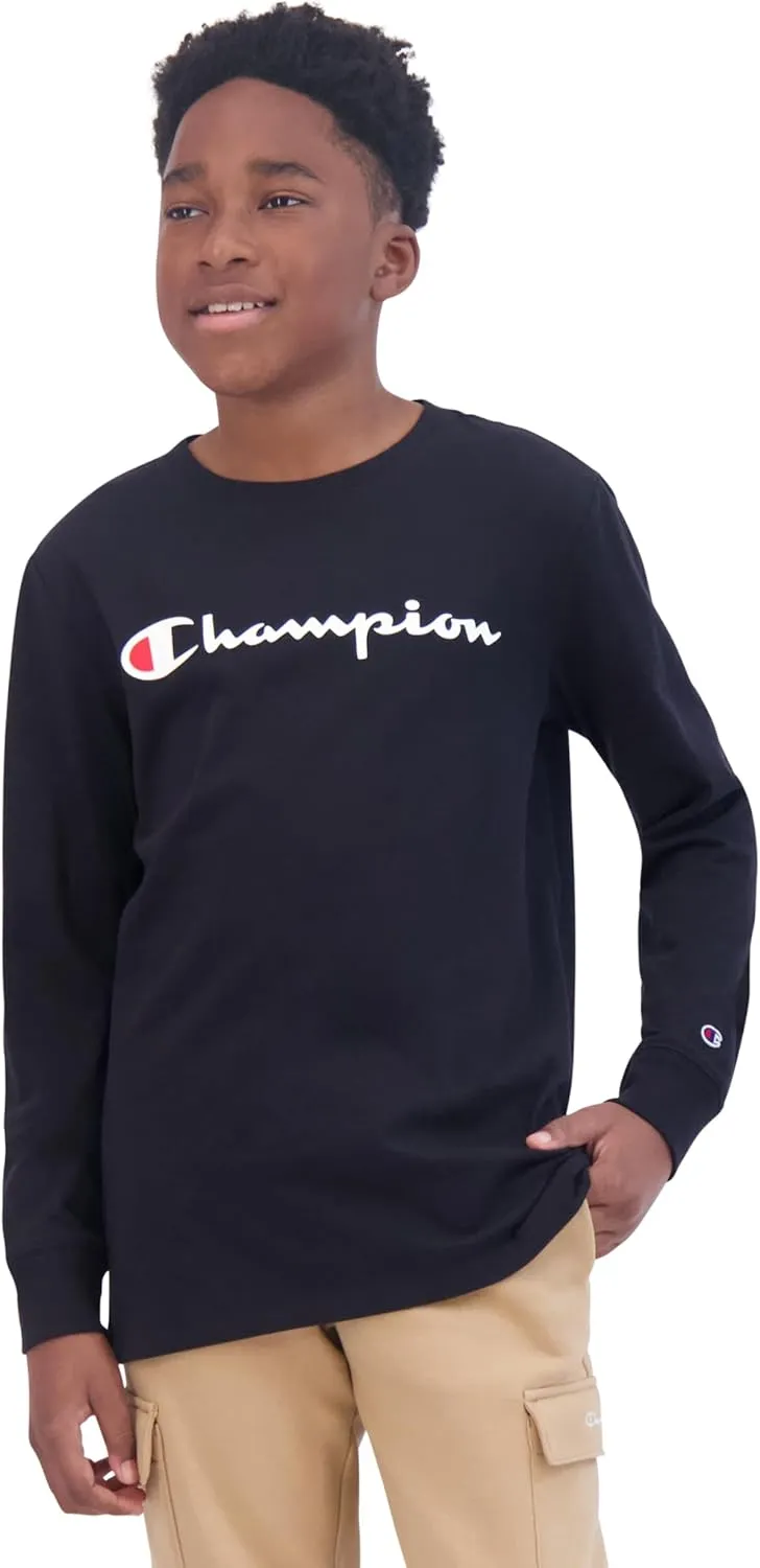 Champion Boys Long Sleeve Tee Shirt Kids Tops