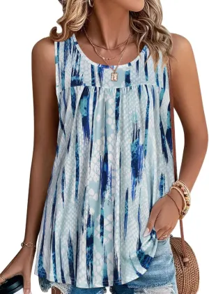 CHICGAL Womens Summer Tank Tops Sleeveless T Shirt Casual Loose Fit Tunic Blouses