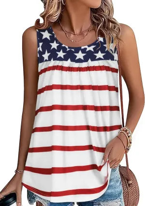 CHICGAL Womens Summer Tank Tops Sleeveless T Shirt Casual Loose Fit Tunic Blouses