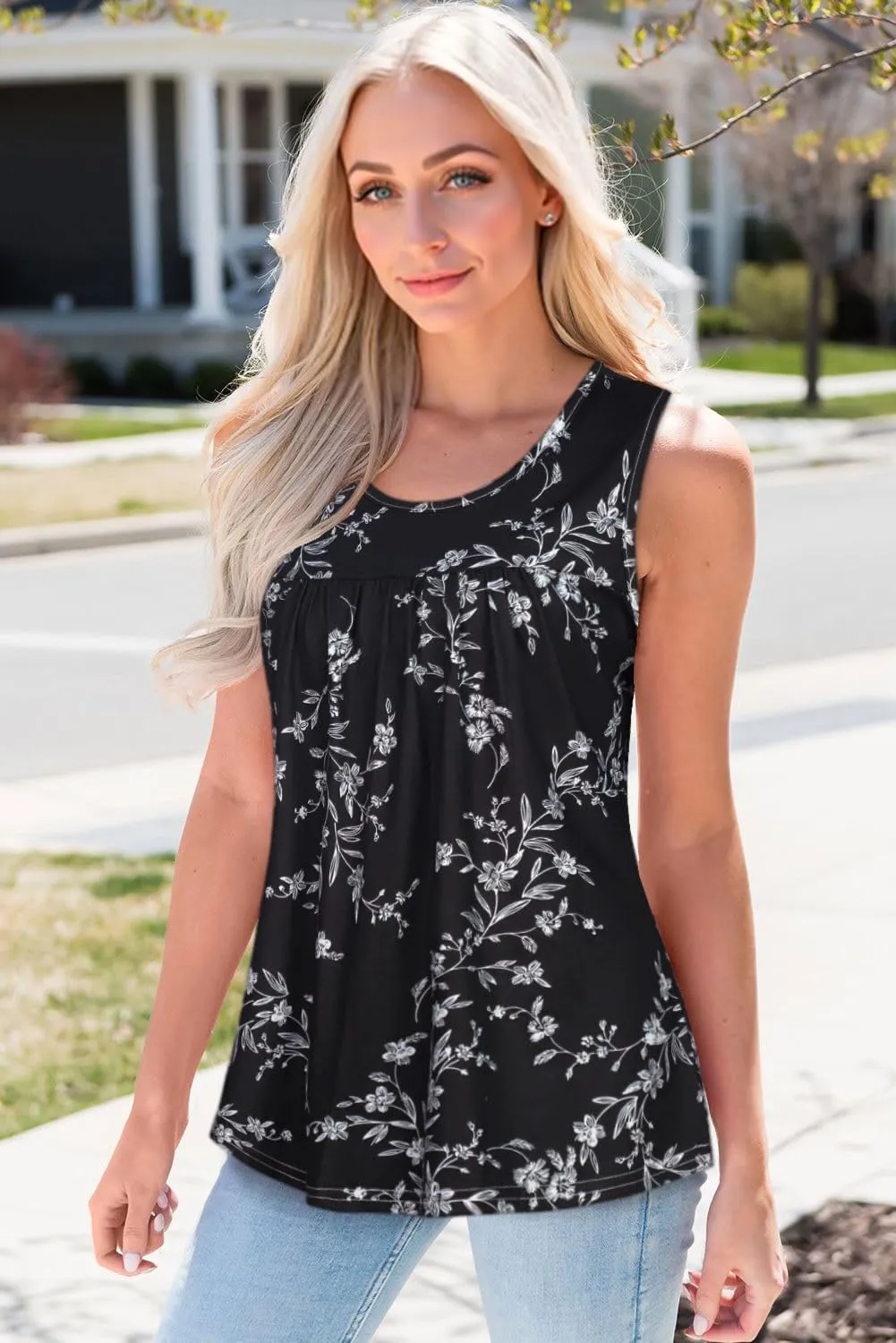 CHICGAL Womens Summer Tank Tops Sleeveless T Shirt Casual Loose Fit Tunic Blouses