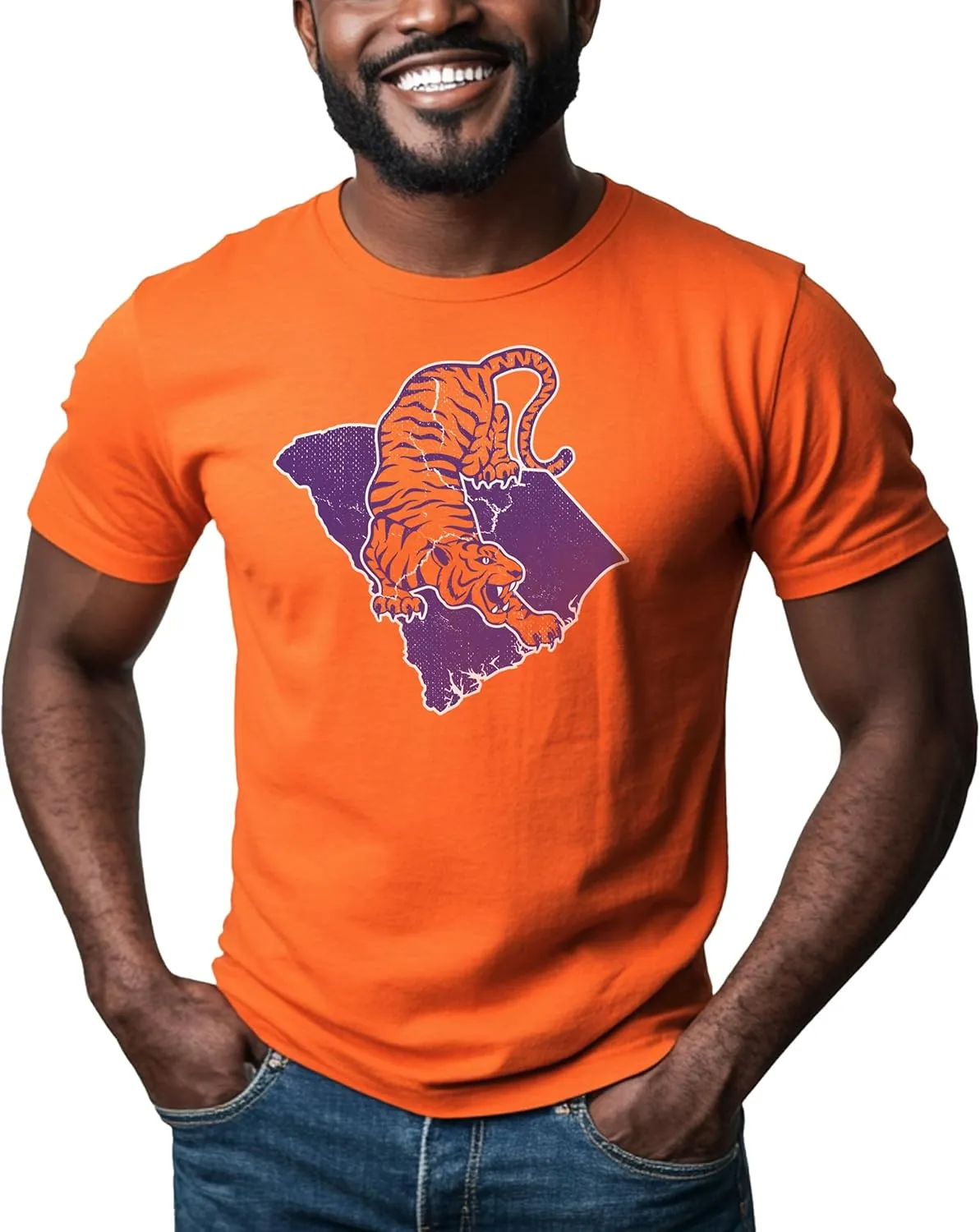 Clemson College Football Graphic Unisex T-Shirt|Cotton Athletic Tee| Perfect for Casual & Everyday Wear (Orange)
