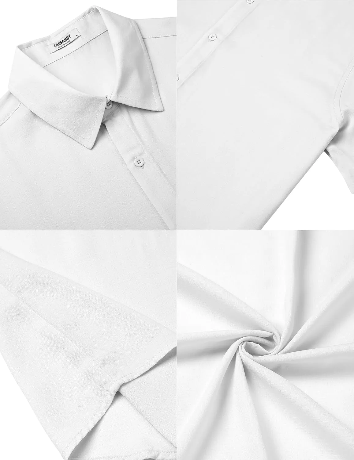 COOFANDY Men's Casual Button Down Short Sleeve Shirts Summer Beach Wedding Shirt Vacation Cotton Shirts