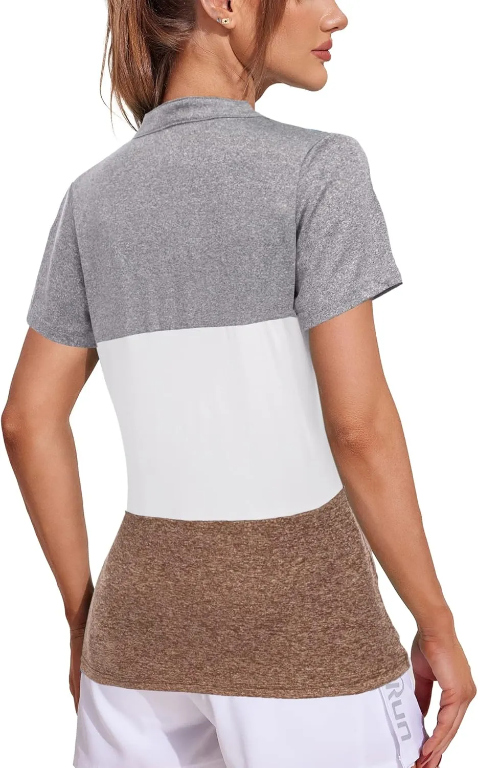 COOrun Womens Workout Tops Short Sleeve V Neck Moisture Wicking Shirts Yoga Top Golf Athletic Running Casual T-Shirts__