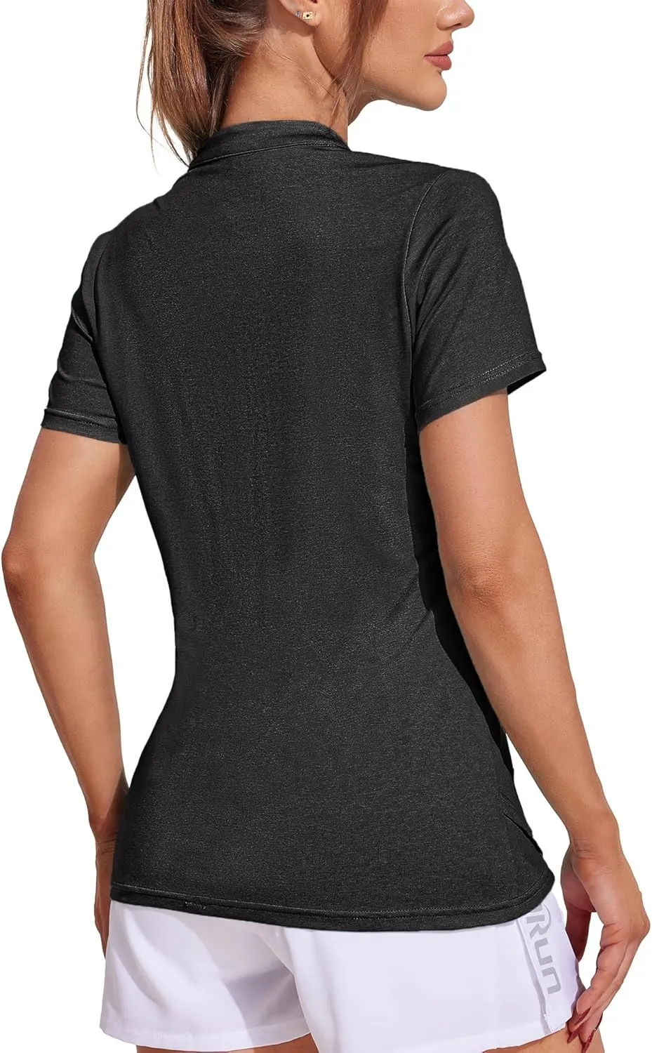 COOrun Womens Workout Tops Short Sleeve V Neck Moisture Wicking Shirts Yoga Top Golf Athletic Running Casual T-Shirts__