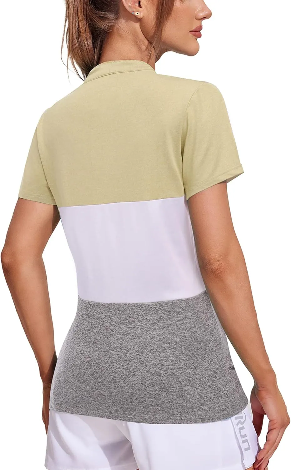 COOrun Womens Workout Tops Short Sleeve V Neck Moisture Wicking Shirts Yoga Top Golf Athletic Running Casual T-Shirts__