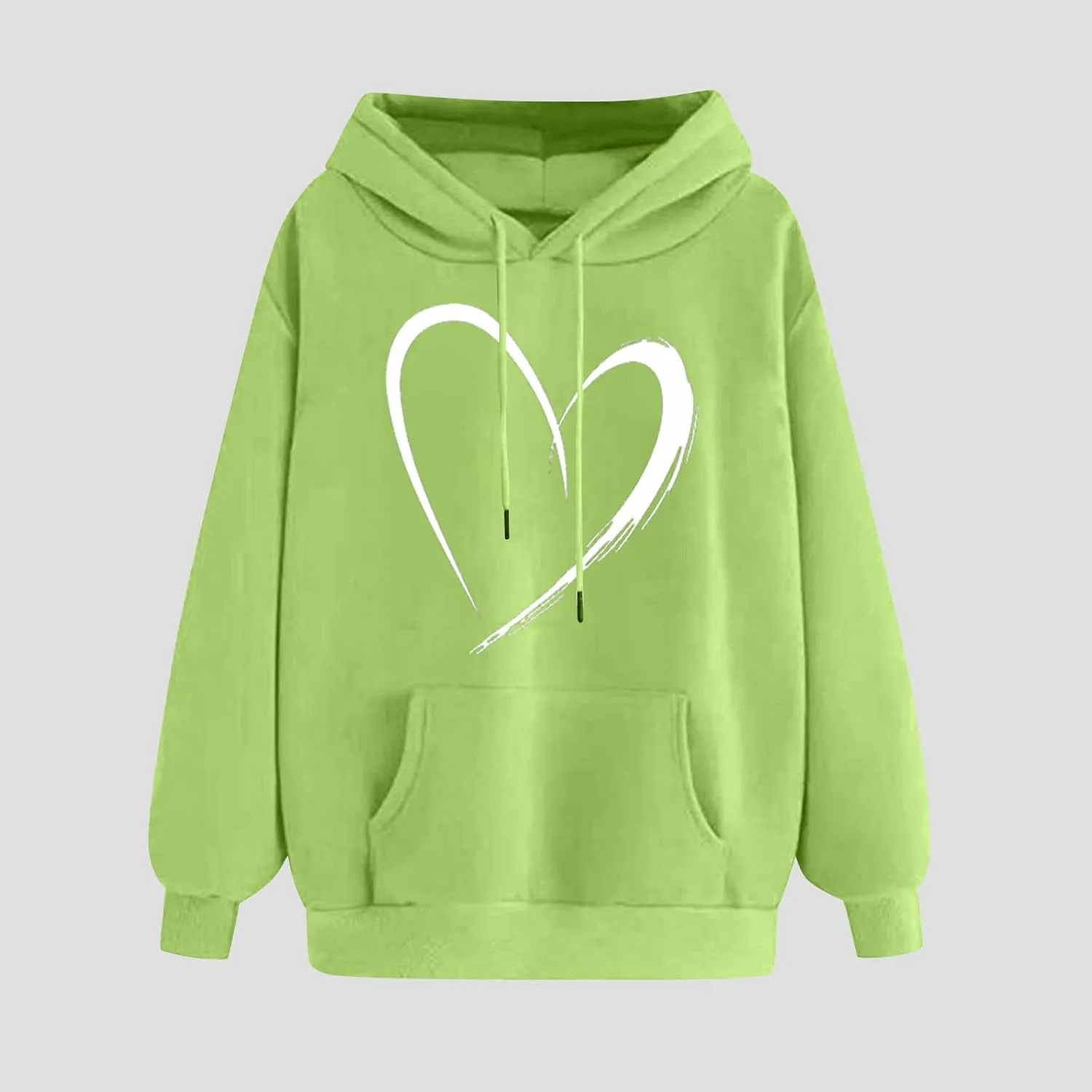 Cute Hoodies For Women 2024 Trendy Love Heart Print Hooded Sweatshirts Casual Loose Teen Girls y2k Hoodie Pullovers