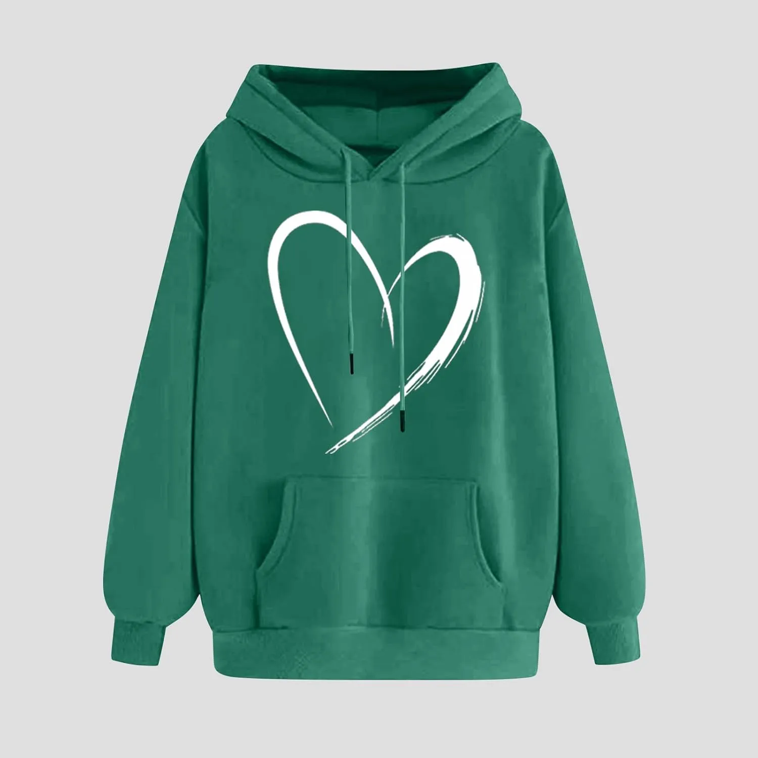 Cute Hoodies For Women 2024 Trendy Love Heart Print Hooded Sweatshirts Casual Loose Teen Girls y2k Hoodie Pullovers