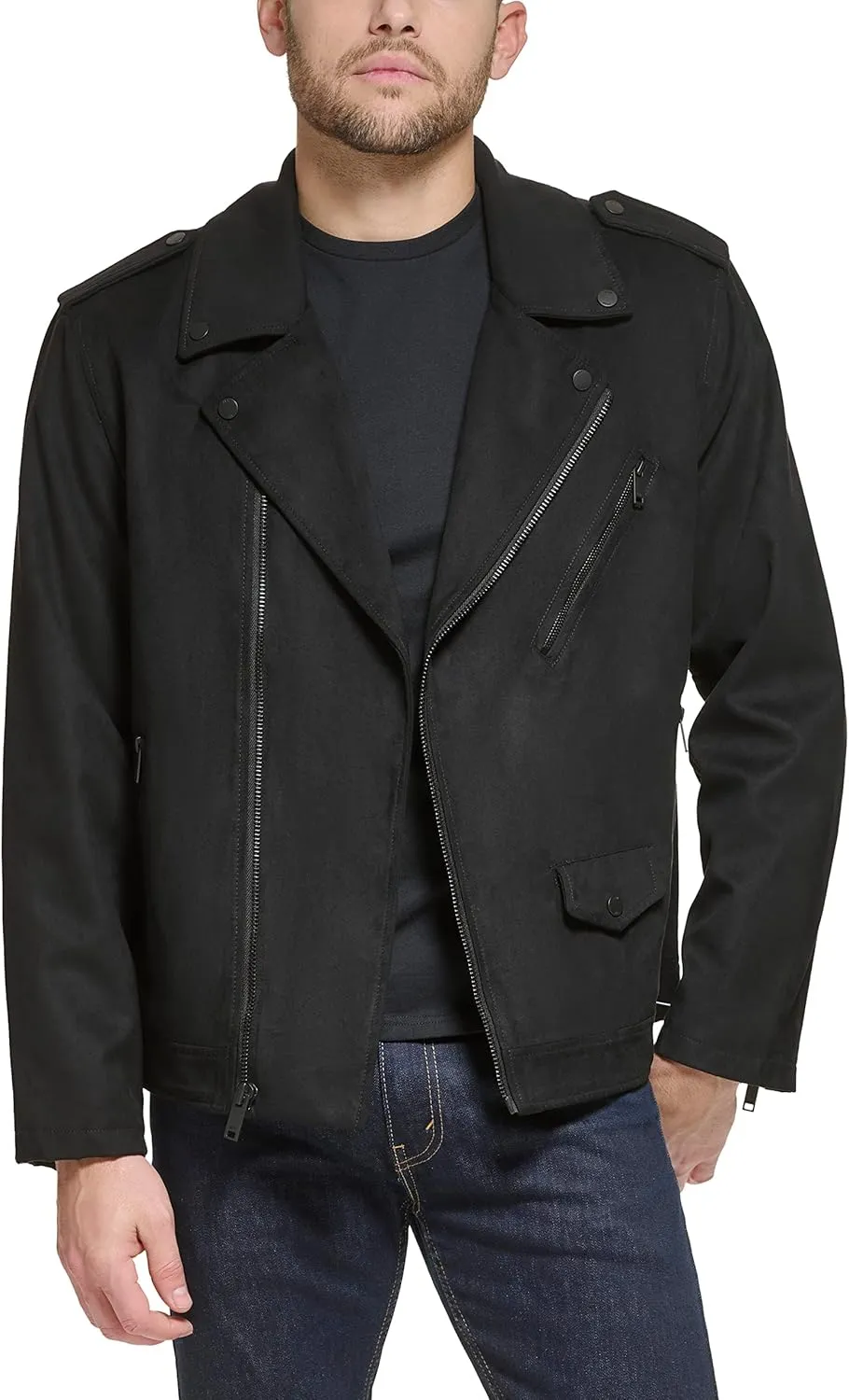 DKNY Men's Modern Motorcycle Jacket